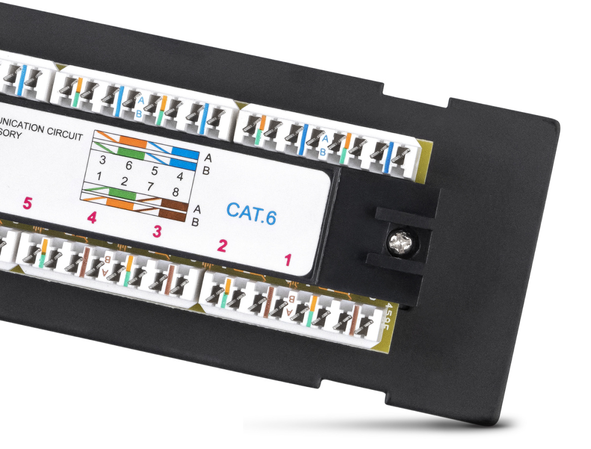 Cabeus PL-12-Cat.6-WL-Dual IDC Патч-панель настенная, 12 портов RJ-45, категория 6, с подставкой, Dual IDC