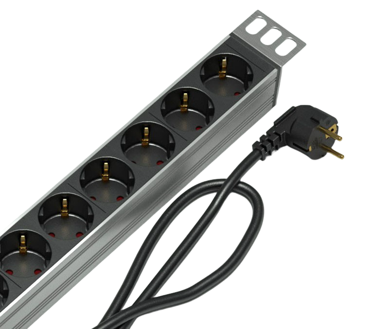 ЦМО R-16-20S-A-1420-3 Вертикальный блок розеток Rem-16 с авт. 16А, 20 Schuko, 16A, алюм., 33-48U, шнур 3 м.R-16-20S-A-1420-3