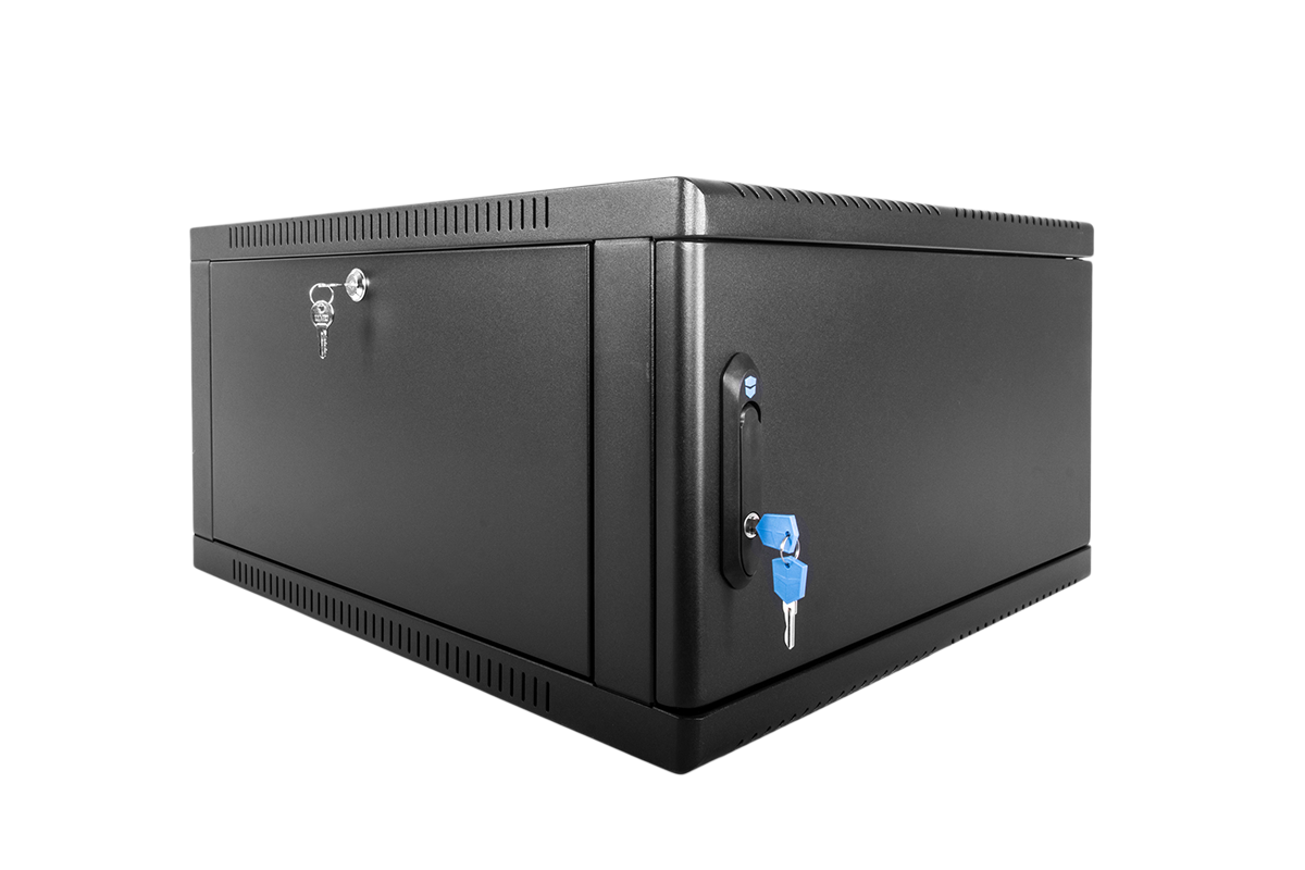 Шкаф телекоммуникационный настенный сварной 6U (600 × 360) съёмные стенки, дверь металл, чёрный, ШРН-6.350.1-9005