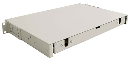 Cabeus ODF-19-24FC-K-GY-T Кросс оптический стоечный выдвижной, с замком, 19, до 24 портов FC(ST), сплошная панель, серый