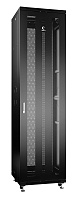 Cabeus ND-05C-47U60/60-BK Шкаф телекоммуникационный 19" напольный 47U 600x600x2277mm (ШхГхВ) передняя и задняя перфорированные двери, ручка с замком, цвет черный (RAL 9004)