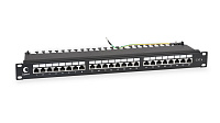 Cabeus PL-24-Cat.6-SH-Dual IDC Патч-панель 19" (1U), 24 порта RJ-45, категория 6, полностью экранированная, с задним кабельным организатором