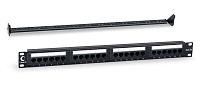 Cabeus PL-24-Cat.5e-Dual IDC Патч-панель 19" (1U), 24 порта RJ-45, категория 5e, Dual IDC, с задним 