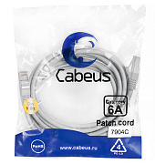 Cabeus PC-SSTP-RJ45-Cat.6a-3m-LSZH Патч-корд SSTP, категория 6a, 10G, S/FTP экранированный, LSZH, 3 м, серый