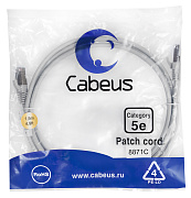 Cabeus PC-FTP-RJ45-Cat.5e-1.5m-LSZH Патч-корд F/UTP, категория 5е, 2xRJ45/8p8c, экранированный, серы