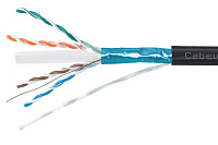 Cabeus FTP-4P-Cat.6-SOLID-OUT-LSZH-UV-50 Кабель витая пара экранированная FTP (F/UTP), категория 6, 4 пары (23 AWG), одножильный, для внутренней и внешней прокладки, LSZH-UV, (50 м)