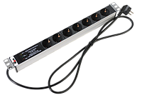 ЦМО R-16-7S-FI-440-3 Блок розеток Rem-16 с фил. и инд., 7 Schuko, 16A, алюм., 19", шнур 3 м. R-16-7S-FI-440-3