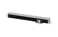 ЦМО R-32-3S-5C13-A-440-K Блок розеток Rem-32 с авт., 3 Sсhuko, 5 IEC 60320 C13, 32А, алюм., 19", колодка, R-32-3S-5C13-A-440-K