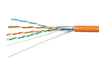 Cabeus FTP-4P-Cat.5e-SOLID-LSZH-50 Кабель витая пара экранированная FTP (F/UTP), категория 5e, 4 пары (24 AWG), одножильный, экран - фольга, LSZH, нг(А)-HF, (50 м)
