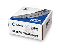 Cabeus UTP-4P-Cat.5e-SOLID-BL-100 Кабель витая пара UTP (U/UTP), категория 5e, 4 пары (24 AWG), одножильный, PVC нг(А)-LS, синий (100 м)