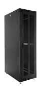 Шкаф телекоммуникационный напольный ЭКОНОМ 42U (800 × 1000) дверь перфорированная 2 шт., цвет черный, ШТК-Э-42.8.10-44АА-9005