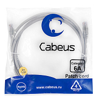 Cabeus PC-UTP-RJ45-Cat.6a-2m-LSZH Патч-корд UTP, категория 6a, 10G, неэкранированный, LSZH, 2 м, серый