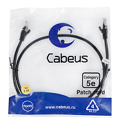 Cabeus PC-UTP-RJ45-Cat.5e-1m-BK-LSZH Патч-корд U/UTP, категория 5е, 2xRJ45/8p8c, неэкранированный, ч