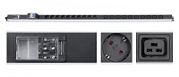 Cabeus PDU-16-10S-10C19-B-T Блок розеток для 19" шкафов, вертикальный, 10 розеток Schuko, 10 розеток IEC 320 C19, 16А, автомат защиты, алюминиевый корпус, клеммная колодка
