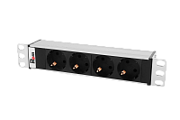 ЦМО R-10-4S-220-Z Блок розеток Rem-10 без шнура, 4 Sсhuko, вход IEC 60320 C14, 10A, алюм., 10", R-10-4S-220-Z