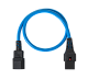 Шнур питания термостойкий с фиксатором IEC60320 C13 / IEC60320 C14, 10А, 250В (3×1,5), 0,5м, синий, R-10-Cord60-C13-C14-0.5-Blue