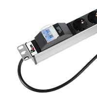 ЦМО R-16-25S-A-1820-3 Вертикальный блок розеток Rem-16 с авт. 16А, 25 Schuko, 16A, алюм., 42-48U, шнур 3 м.R-16-25S-A-1820-3