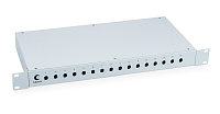 Cabeus FO-19-16ST Кросс бокс оптический 19" на 16 ST(FC) со сплайс пластиной и КДЗС (без пигтейлов и проходных адаптеров)