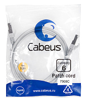 Cabeus PC-FTP-RJ45-Cat.6-1m-LSZH Патч-корд FTP, категория 6, F/UTP экранированный, LSZH, 1 м, серый