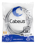 Cabeus PC-FTP-RJ45-Cat.5e-5m-LSZH Патч-корд F/UTP, категория 5е, 2xRJ45/8p8c, экранированный, серый,