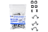 ЦМО КМ-2-25 Комплект монтажный № 2 (винт, шайба, гайка с защелкой), упаковка 25 шт., КМ-2-25