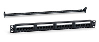 Cabeus PL-24-Cat.6-Dual IDC Патч-панель 19" (1U), 24 порта RJ-45, категория 6, Dual IDC, с задним ка