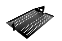 ЦМО МС-30.2-9005 Полка для стойки перфорированная консольная 2U с центральным креплением, глубина 300 мм, цвет черный, МС-30.2-9005