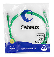 Cabeus PC-UTP-RJ45-Cat.5e-1.5m-GN Патч-корд UTP, категория 5е, 1.5 м, неэкранированный, зеленый
