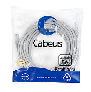 Cabeus PC-UTP-RJ45-Cat.5e-20m-LSZH Патч-корд U/UTP, категория 5е, 2xRJ45/8p8c, неэкранированный, сер