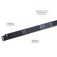 Cabeus SMART-PDU-32-3P-24C13-12C19-I309-CM Блок распределения питания, вертикальный, 24 розеток IEC 320 C13, 12 розеток IEC 320 C19, 3 фазы, 32А, 6х16А автомата защиты, 400В, мониторинг/управление, шнур 3м 5х6мм с вилкой IEC 60309