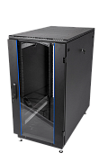 Шкаф телекоммуникационный напольный 24U (600 × 600) дверь стекло, чёрный, ШТК-М-24.6.6-1ААА-9005
