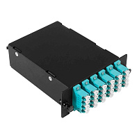 Cabeus FO-4K-6QLC/U-2MPO/U(m)-MM503-BK-T Оптическая кассета в сборе, розетки LC/MM-quad - 6шт. - MPO/UPC - 2шт., гидра MPO/UPC male - 12LC/UPC - 2шт., MM50(ОМ3), черная
