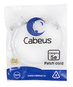 Cabeus PC-UTP-RJ45-Cat.5e-0.5m-WH Патч-корд UTP, категория 5e, 0.5 м, неэкранированный, белый