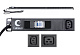 Cabeus PDU-16-14C13-10C19-B Блок распределения питания для 19" шкафов, вертикальный, 10 розеток IEC 320 C19, 14 розеток IEC 320 C13, 16А, автомат защиты, алюминиевый корпус, шнур с вилкой Schuko 2м