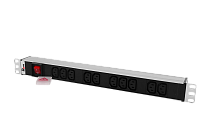 ЦМО R-10-10C13-V-440-Z Блок розеток Rem-10 без шнура с выкл., 10&nbsp;&nbsp;IEC 60320 C13, вход IEC 60320 C14, 10A, алюм., 19", R-10-10C13-V-440-Z