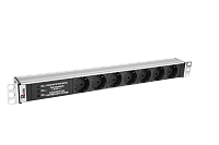 ЦМО R-10-7S-FI-440-Z Блок розеток Rem-10 без шнура с фил. и инд., 7 Sсhuko, вход IEC 60320 C14, 10A, алюм., 19", R-10-7S-FI-440-Z