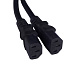 Cabeus PC-IEC20-2xIEC13-1.5-0.3M Кабель питания (C20 - 2xC13) (3x1.5), черный, 0.3 м