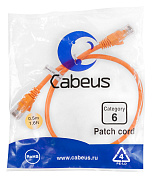 Шнур коммутационный Cabeus PC-UTP-RJ45-Cat.6-0.5m-OR Патч-корд UTP, категория 6, 0.5 м, неэкранированный, оранжевый
