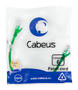 Cabeus PC-UTP-RJ45-Cat.6-0.3m-GN Патч-корд U/UTP, категория 6, 2xRJ45/8p8c, неэкранированный, зеленый, PVC, 0.3м