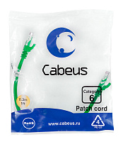 Cabeus PC-UTP-RJ45-Cat.6-0.3m-GN Патч-корд U/UTP, категория 6, 2xRJ45/8p8c, неэкранированный, зеленый, PVC, 0.3м