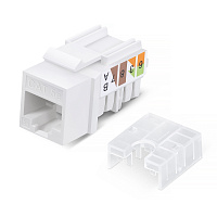Cabeus KJ-RJ45-Cat.5e-90-SW Вставка Keystone Jack RJ-45, категория 5e, заделка 110 тип, белая, со стяжкой