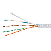 Cabeus UTP-4P-Cat.5e-SOLID-GY-20 Кабель витая пара UTP (U/UTP), категория 5e, 4 пары (24 AWG), одножильный, PVC нг(А)-LS, серый (20 м)