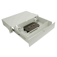 Cabeus ODF-19-48SC-K-T Кросс оптический стоечный выдвижной, с замком, 19, до 48 портов SC(DLC), сплошная панель, серый