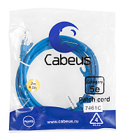 Cabeus PC-UTP-RJ45-Cat.5e-2m-BL Патч-корд UTP, категория 5е, 2 м, неэкранированный, синий