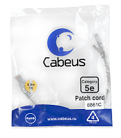 Cabeus PC-UTP-RJ45-Cat.5e-0.3m-LSZH Патч-корд UTP, категория 5e, 0.3 м, LSZH, неэкранированный, серый