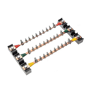 Cabeus CGB-БФШ-3.30-18 Блок фазных медных шин 3х30 мм по 18 присоединений, 505х160х45 мм, 400А, 380В