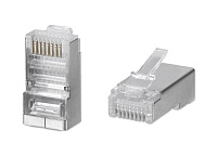 Cabeus 8P8C-SH Разъем RJ-45 под витую пару, категория 5e, экранированный, универсальный (для одножильного и многожильного кабеля)
