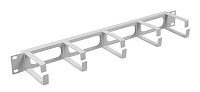 Cabeus (JB08-1U-GY) Кабельный органайзер горизонтальный 19" 1U, 5 колец, цвет серый (RAL7035), металлический