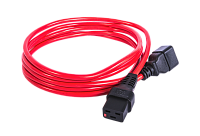 Шнур питания с фиксатором IEC 60320 C19/IEC 60320 C20, 16 А / 250 В (3 × 1,5), длина 3 м, красный, R-16-Cord-C19-C20-3-Red