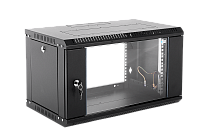 ЦМО ШРН-Э-9.650-9005 Шкаф телекоммуникационный настенный разборный 9U (600х650) дверь стекло, цвет черный, ШРН-Э-9.650-9005